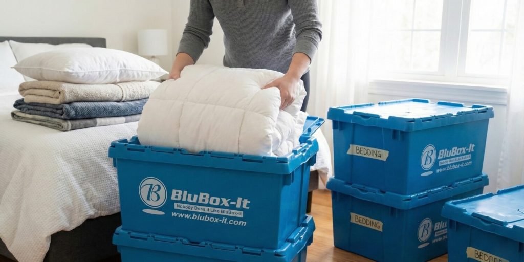 how to pack comforters for moving