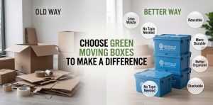 green moving boxes